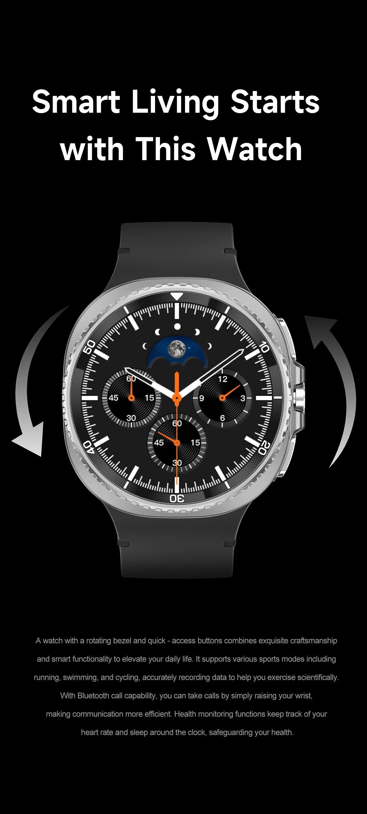 2025 NEW Smart Watch 8 Classic 46mm 1.43" AMOLED Screen IP68 Waterproof Sports Smartwatch BT Call Watch 7 Upgraded for Men Women