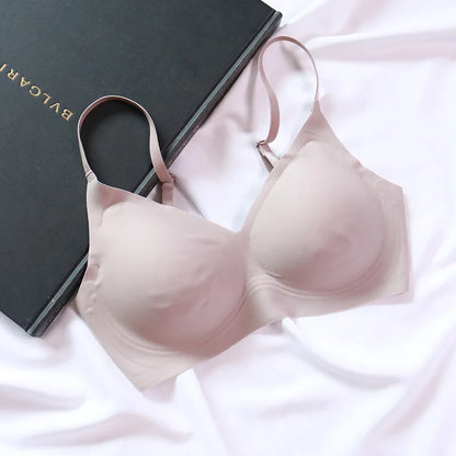 Women Silk Bra 89% Mulberry Silk 11% Spandex Lining 3/4 Cups Everyday wear Bra Wireless Wire Free Beige Black Intimates TA002