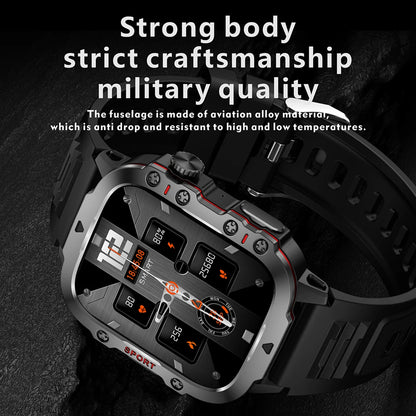 Smart Watch Men With LED Lighting Compass Sports Fitness Tracker Watch IP67 Waterproof Bluetooth Talk SmartWatch 2024
