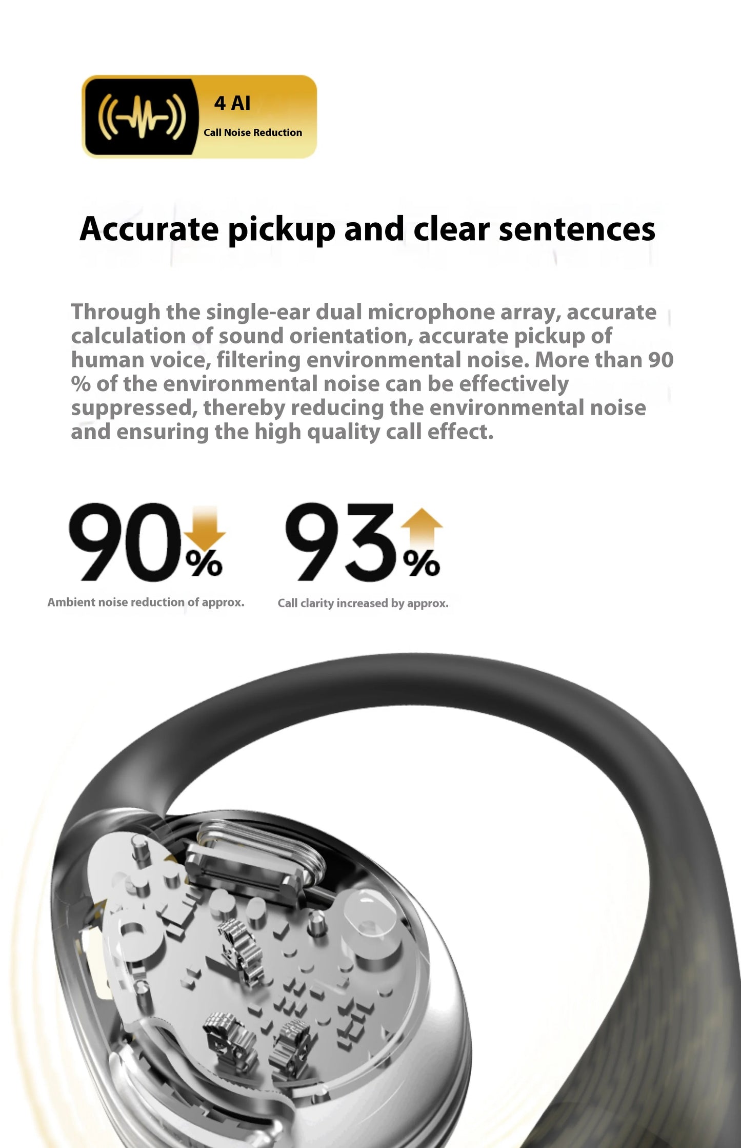 EarFun OpenJump Open-Ear Wireless Earbuds 4-mic AI Noise Cancellation IPX7 Waterproof Hi-Res LDAC Low Latency Earphone Custom