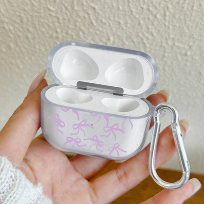 Pink Bow Designed Case For AirPods 4 3 1 2 Gen TPU Earphone Protecitve Case For AirPods Pro 2/Pro Cover with Keychain Accessory