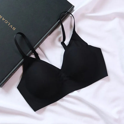 Women Silk Bra 89% Mulberry Silk 11% Spandex Lining 3/4 Cups Everyday wear Bra Wireless Wire Free Beige Black Intimates TA002