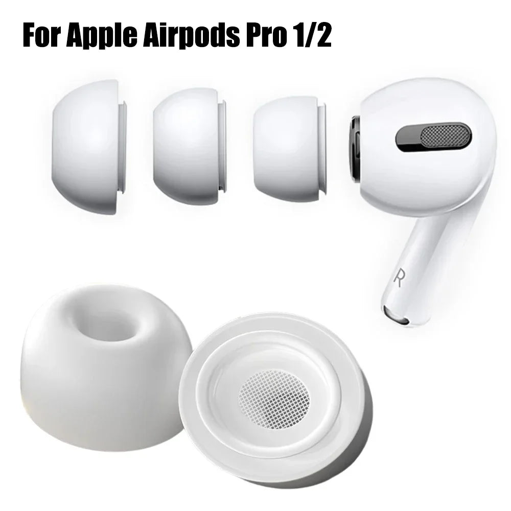 Soft Silicone Ear Tips for Airpods Pro 1/2 Gen Protective Earbuds Cover Noise Reduction Hole Ear-pads Gel Accessories XS/S/M/L
