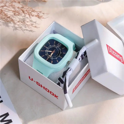 Watches for Elegant Women Simple Fashion Watch Minimalist Design Square Big Dial Soft Wristwatch Valentines Gift for Women Girls