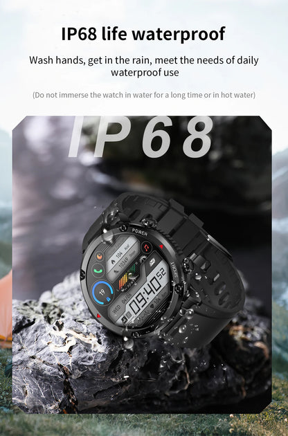 Smart Watch 1.6inch 400*400 Round Screen Bluetooth Call Heart Rate Hi-Fi Speakers IP68 Waterproof Sport Tracket Smartwatch