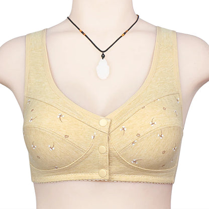 Bra Cotton Women Wire Free Bras Front Closure Brassiere Female Confortable Underwear Everyday Large Bust 52BC 50BC Cup