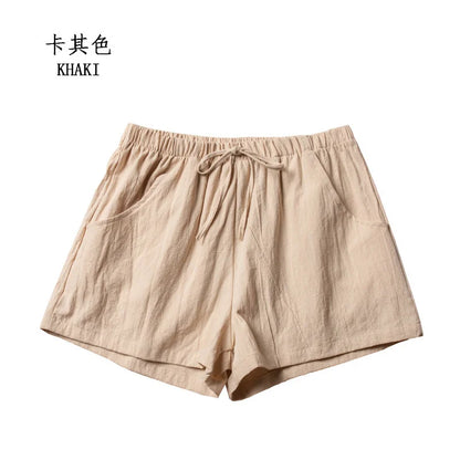 Cotton Linen Shorts Women Fashion Workout Shorts High Waiste Short Pants Ladies Black Shorts Casual Women Shorts Sport Femme
