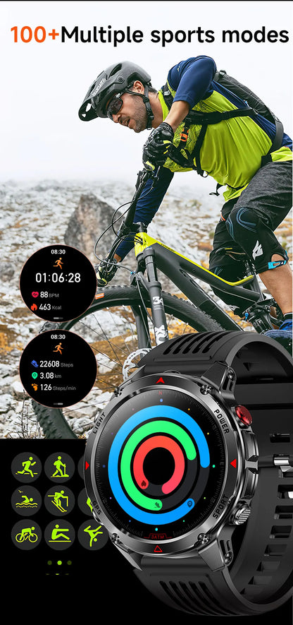 2025New Smart Watch For Men 1.46'' 360*360 HD AMOLED Color Display Voice Call Compass LED Sports Fitness Waterproof Watch Ladies