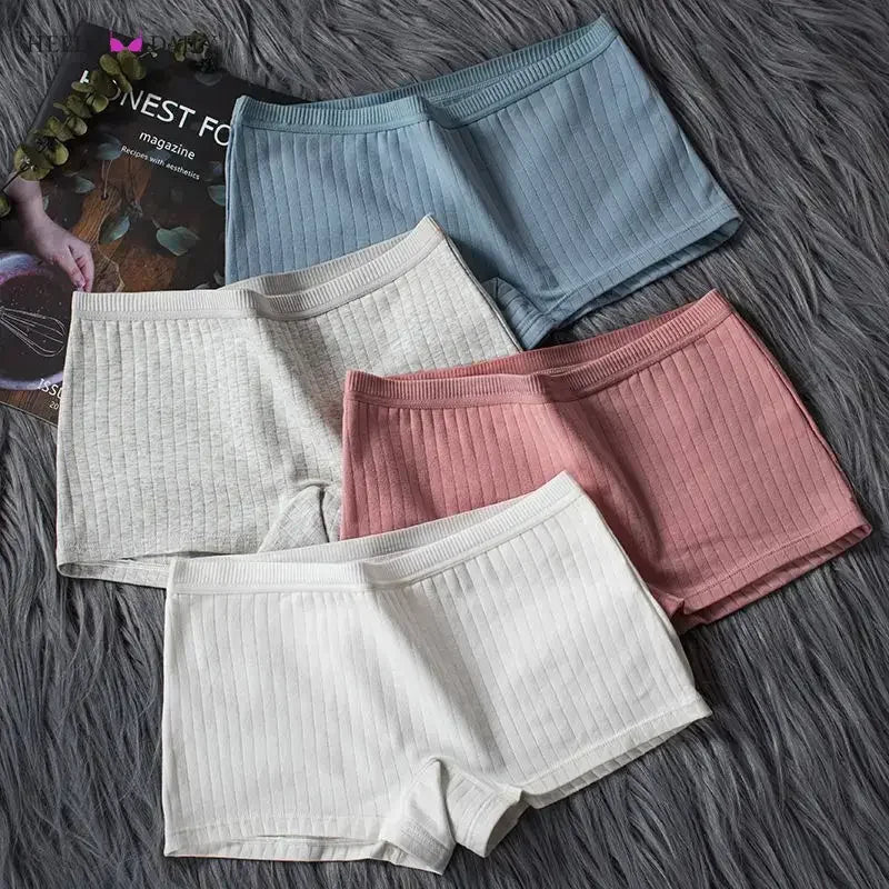Women Boxers Underwear Cotton Ladies Safety Pants Female Seamless Underpants Solid Cozy Sexy Lingerie Трусы Женские