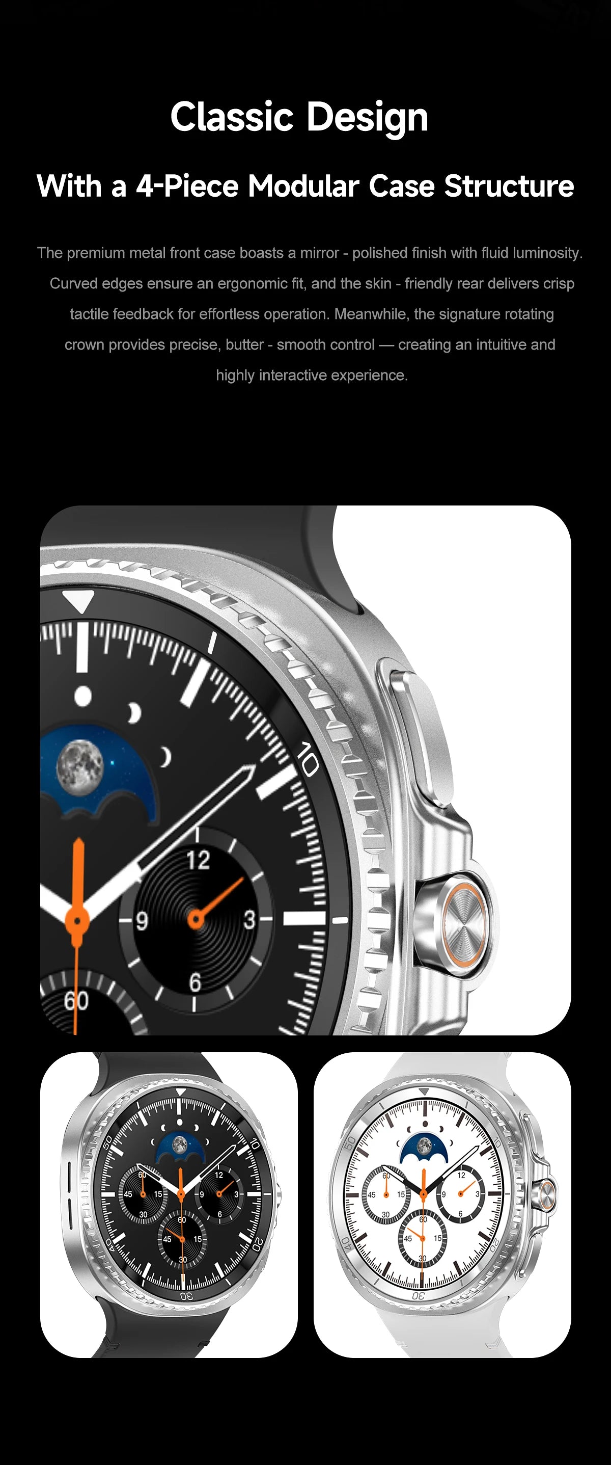 2025 NEW Smart Watch 8 Classic 46mm 1.43" AMOLED Screen IP68 Waterproof Sports Smartwatch BT Call Watch 7 Upgraded for Men Women