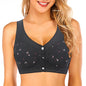 Bra Cotton Women Wire Free Bras Front Closure Brassiere Female Confortable Underwear Everyday Large Bust 52BC 50BC Cup