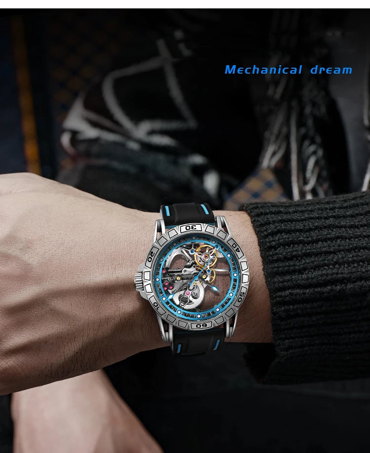 New Watches Mens Top Brand Luxury Automatic Mechanical Clock Casual Tourbillon Men Watch Sport Waterproof relogios masculino