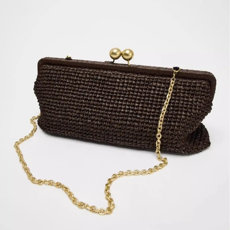 Straw Woven Handbags For Women Handmade Travel Seaside Beach Bag Summer New Handle Bucket Bag Shopping Tote Bag Basket Bolsa