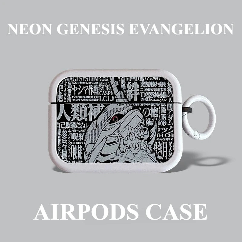 EVANGELION EVA 01 Earphone Case for AirPods Pro 1 2 3 4 Anime Keychains Wireless Bluetooth Earbuds Protective Cover Accessories