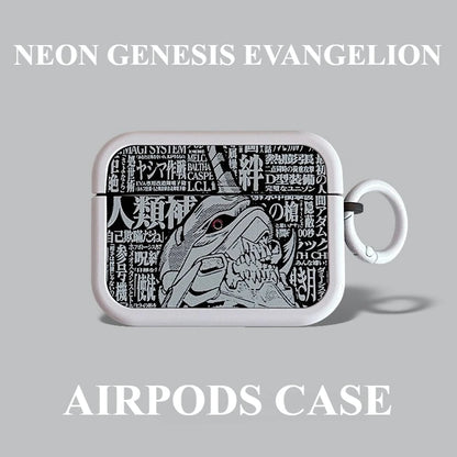 EVANGELION EVA 01 Earphone Case for AirPods Pro 1 2 3 4 Anime Keychains Wireless Bluetooth Earbuds Protective Cover Accessories