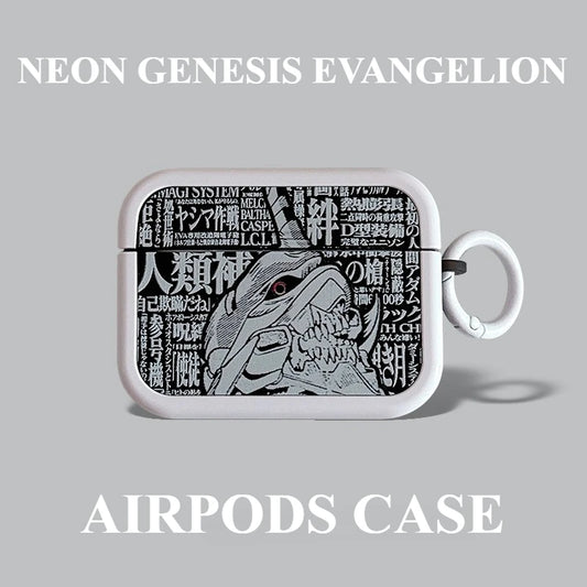 EVANGELION EVA 01 Earphone Case for AirPods Pro 1 2 3 4 Anime Keychains Wireless Bluetooth Earbuds Protective Cover Accessories