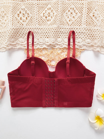 Breathable Bra Buckle Style Design Adjustable Size Solid Color Simplicity Elegant Comfortable New Shoulder Strap Gauze Bra