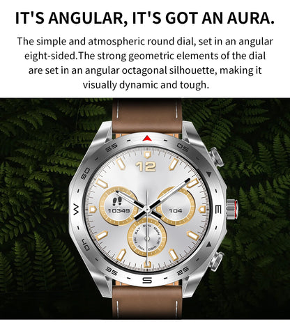 Men's super smart watch with 400mAh large battery and stainless steel body sturdy and durable with Bluetooth calling function