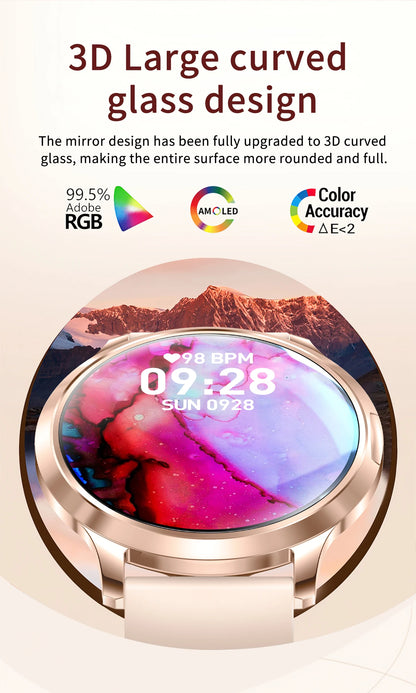 2025 New Smartwatch Women 1.32-inch AMOLED HD Screen Heart Rate Bluetooth Call IP68 Waterproof  Smart Men Watch For Android ios