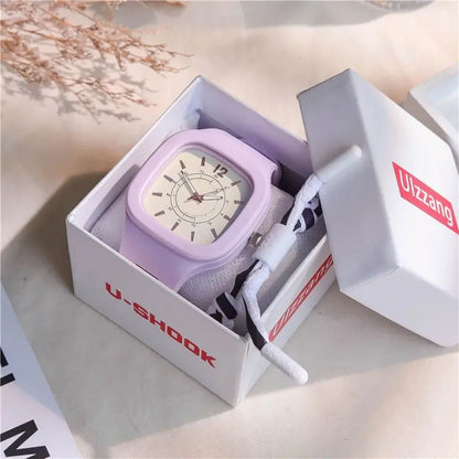 Watches for Elegant Women Simple Fashion Watch Minimalist Design Square Big Dial Soft Wristwatch Valentines Gift for Women Girls