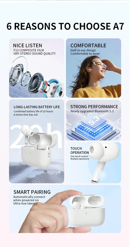 2025 AIRPro TWS Ear Air Earphone Buds Wireless Earbuds in-ear Headphones Pods Pro 2 for IOS Android generation ear phones