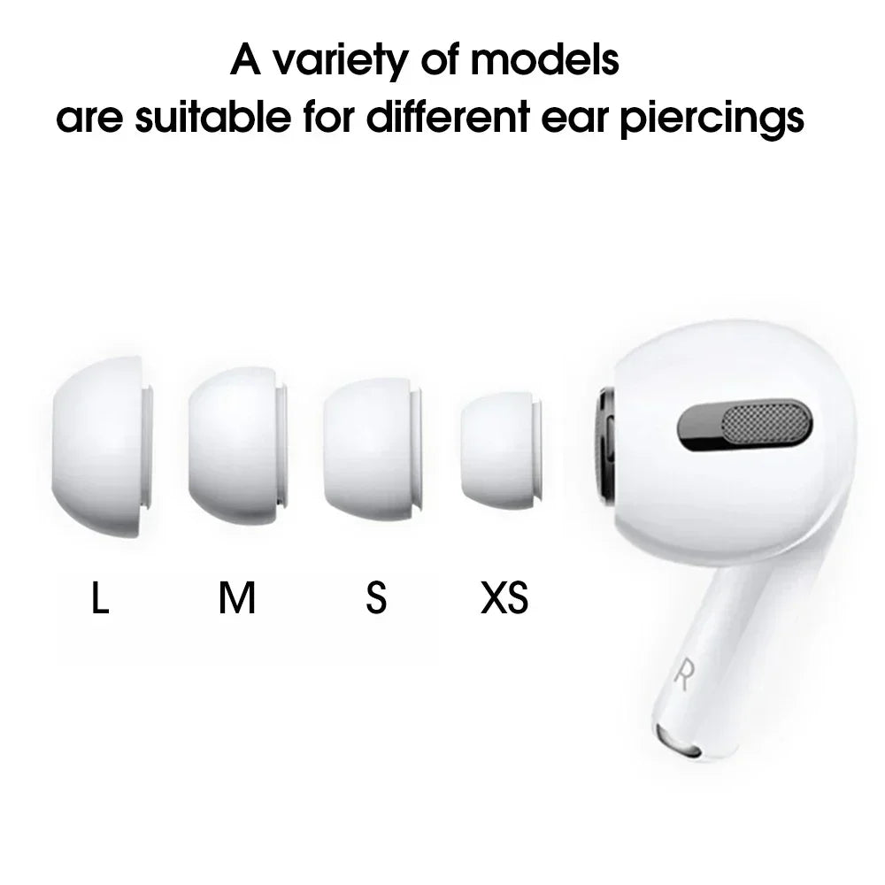 Soft Silicone Ear Tips for Airpods Pro 1/2 Gen Protective Earbuds Cover Noise Reduction Hole Ear-pads Gel Accessories XS/S/M/L