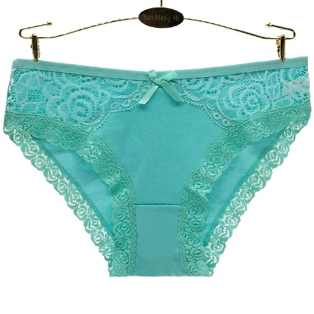 Women Underwear Cotton Sexy Lace Ladies Knickers Panties Low Waist Everyday Briefs 5 pcs/lot