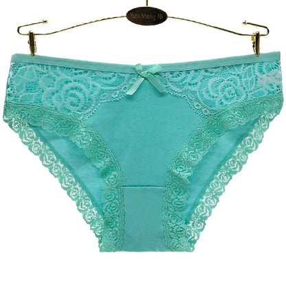 Women Underwear Cotton Sexy Lace Ladies Knickers Panties Low Waist Everyday Briefs 5 pcs/lot