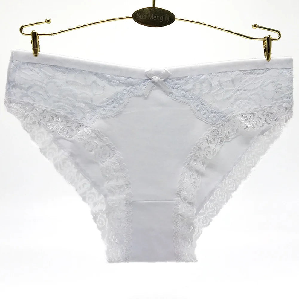 Women Underwear Cotton Sexy Lace Ladies Knickers Panties Low Waist Everyday Briefs 5 pcs/lot