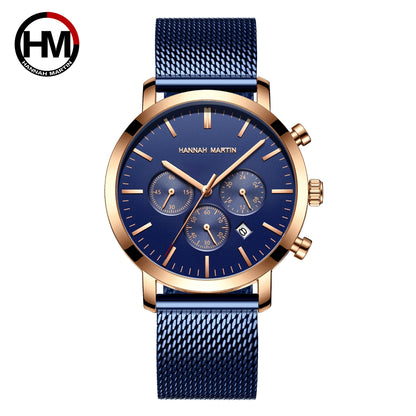 Men Watches Top Brand Fashion Multifunction Small Dial Stainless Steel Mesh Business Waterproof Wrist Watches Relogio Masculino