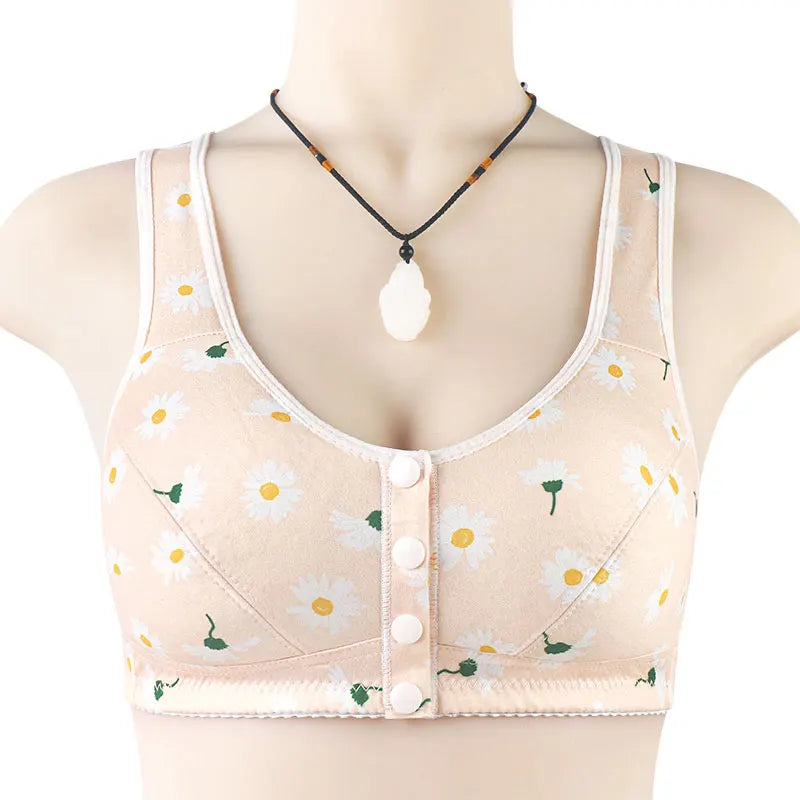 Bra For Women Wire Free Bra Cotton Underwear Front Closure Brassiere Women's Lingerie Large Bust 50 52 BCD Cup