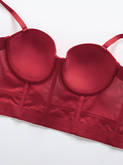 Breathable Bra Buckle Style Design Adjustable Size Solid Color Simplicity Elegant Comfortable New Shoulder Strap Gauze Bra
