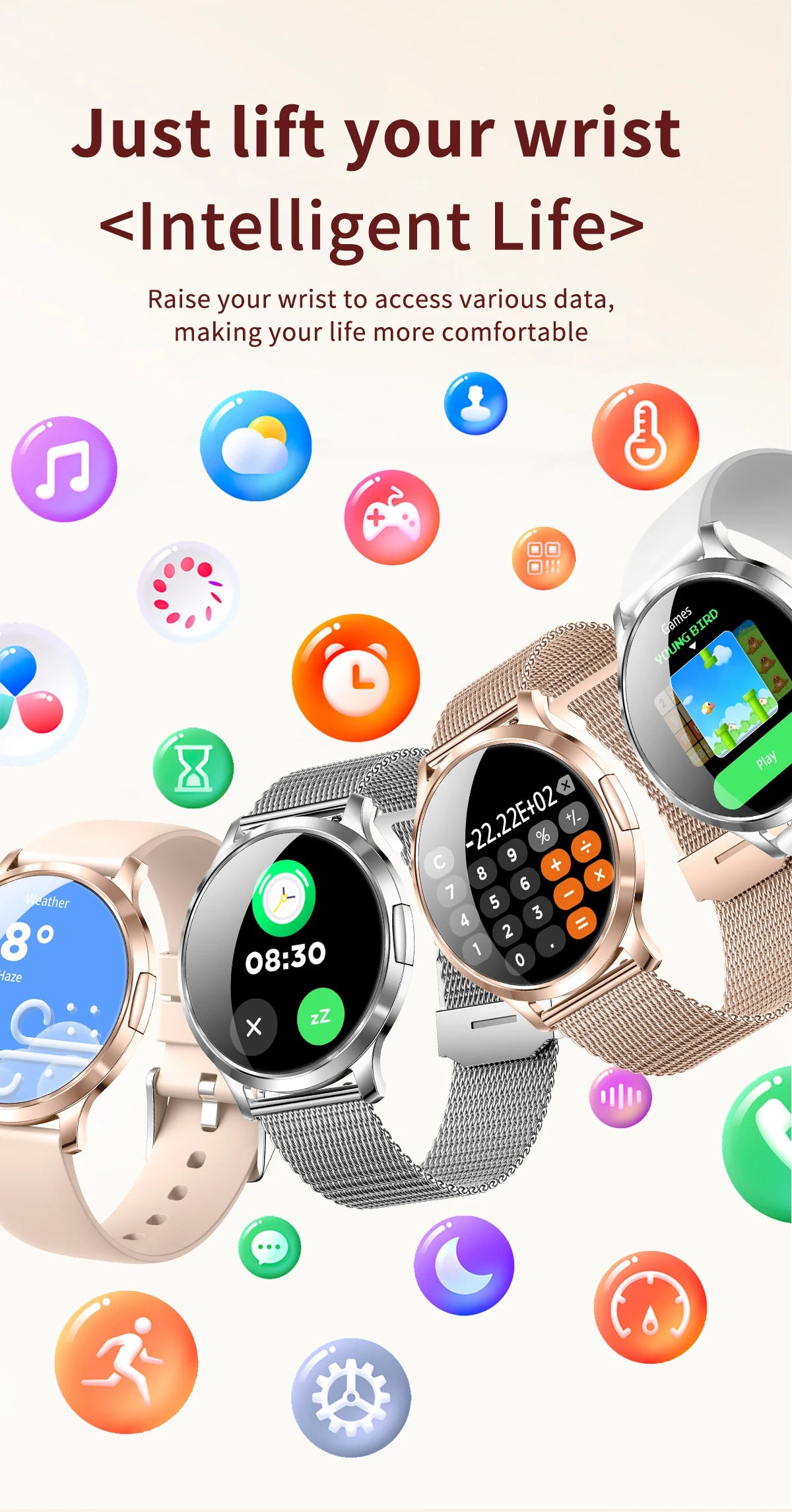 2025 New Smartwatch Women 1.32-inch AMOLED HD Screen Heart Rate Bluetooth Call IP68 Waterproof  Smart Men Watch For Android ios