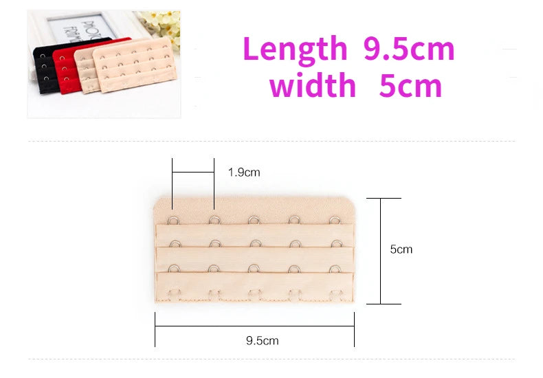 Women 3 Rows 5 Hooks Bra Extender Extension Clip on Strap Bra Lengthened Buckle Adjustable Buckles Bra Clasp