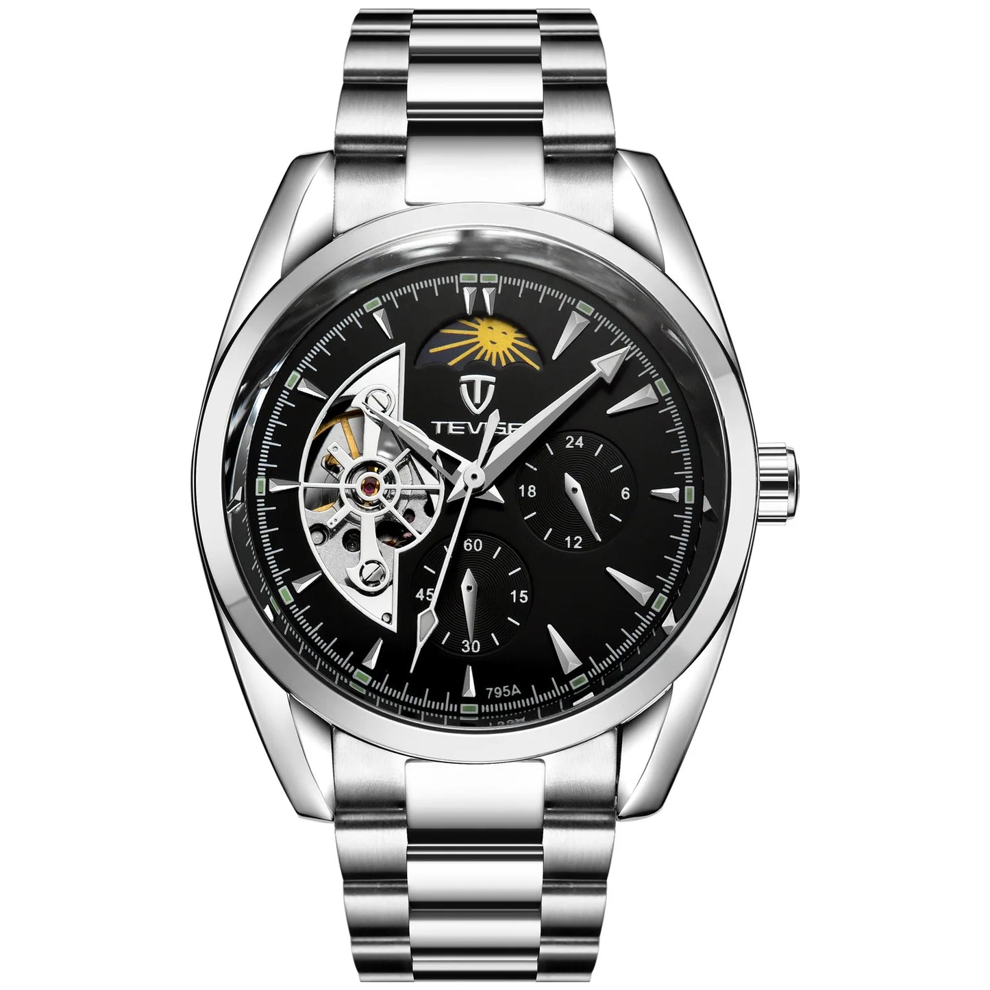Relogio Masculino Tevise Mens Watches Top Brand Luxury Tourbillon Automatic Mechanical Watch Men Full Steel Waterproof Watches