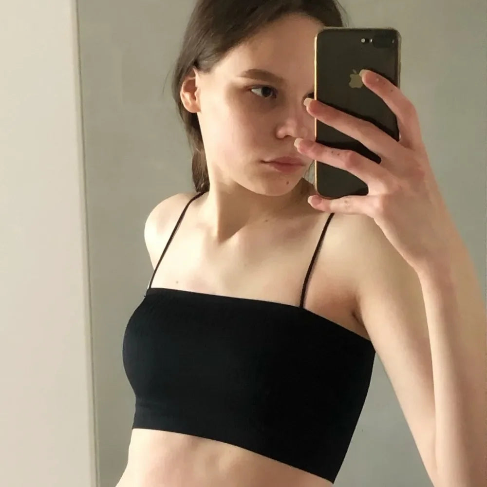 Women Sling Tube Top Sexy Bra Top Breathable Chest Pad Wearing Underwear Strapless Blouse Tube Top Bandeau