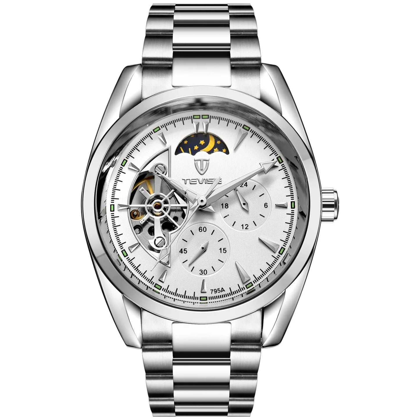 Relogio Masculino Tevise Mens Watches Top Brand Luxury Tourbillon Automatic Mechanical Watch Men Full Steel Waterproof Watches