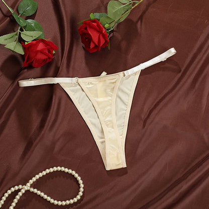 Sexy Women's Satin Soft G-Strings Thongs T-Panties Low Waist Bow Briefs Shorts Comfortable Female Underwear Трусы Женские