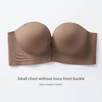 Bra Without Steel Ring Invisible Safe Enhanced Privacy Breathable Comfortable Fit Small Breast Female Bra Anti-slip Light Chic