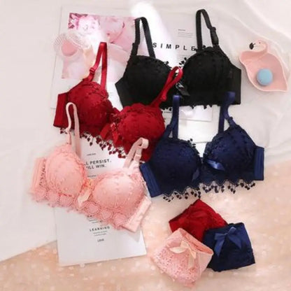 Girl Cheap Bra Set Large Size Back Button Comfortable Gather Bra Breathable Thin Section Without Steel Ring Women Underwear Sets