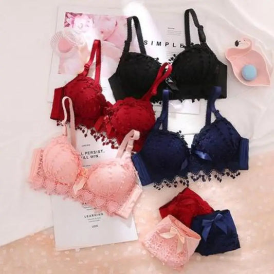Girl Cheap Bra Set Large Size Back Button Comfortable Gather Bra Breathable Thin Section Without Steel Ring Women Underwear Sets