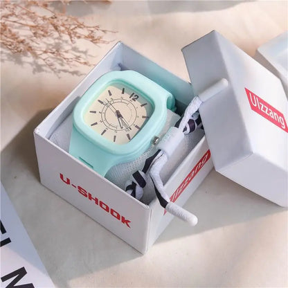 Watches for Elegant Women Simple Fashion Watch Minimalist Design Square Big Dial Soft Wristwatch Valentines Gift for Women Girls