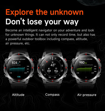 2025New Smart Watch For Men 1.46'' 360*360 HD AMOLED Color Display Voice Call Compass LED Sports Fitness Waterproof Watch Ladies