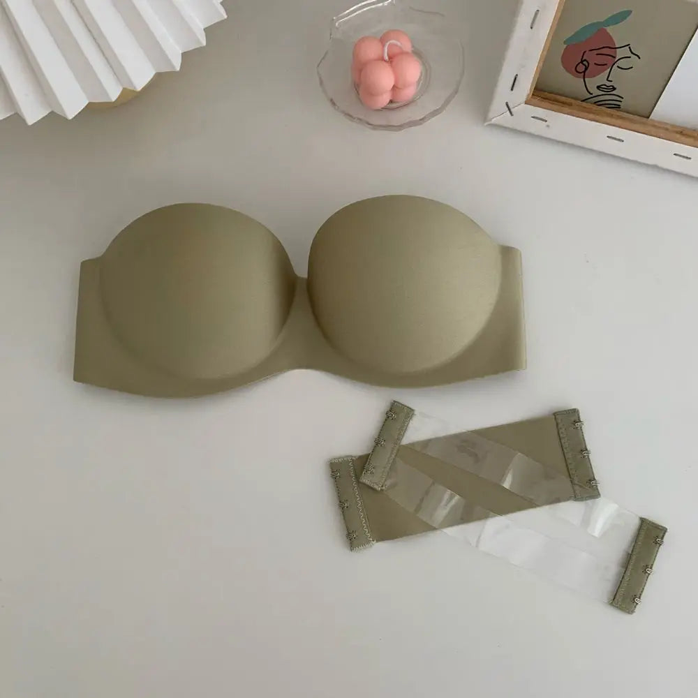 Bra NO Steel Ring Tube Top With Extension Belt Beauty Back Chest Wrap Without Straps Bralette Sexy Strapless Bra Women Bras