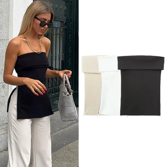 MUJER 2025 Tube Top Women Off shoulder Corset Top Woman White Black Sexy Backless Tank tops Summer Sleeveless Bustier Top Woman