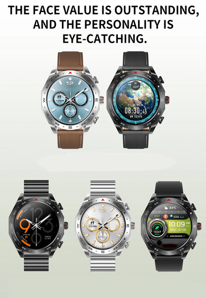 Men's super smart watch with 400mAh large battery and stainless steel body sturdy and durable with Bluetooth calling function