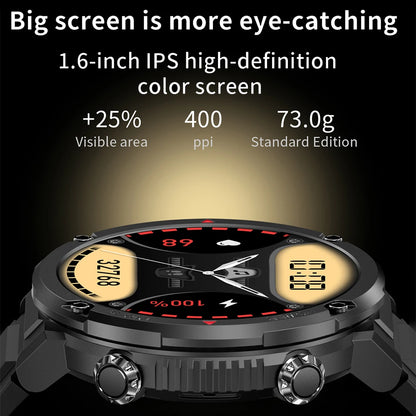 Smart Watch 1.6inch 400*400 Round Screen Bluetooth Call Heart Rate Hi-Fi Speakers IP68 Waterproof Sport Tracket Smartwatch