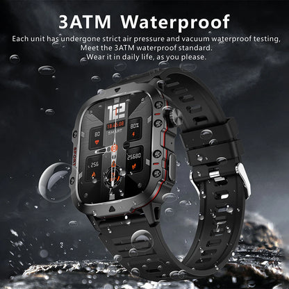 Smart Watch Men With LED Lighting Compass Sports Fitness Tracker Watch IP67 Waterproof Bluetooth Talk SmartWatch 2024