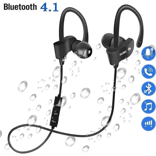 Bluetooth 4.1 Earphone Earloop Earbuds Stereo Bluetooth Headset Wireless Sport Earpiece Handsfree With Mic For Cell Smart Phones