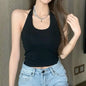 Women Halter Neck Tube Camis Sexy Backless Black White Tank Tops Streetwear Vest Female Crop Top Summer Basic T-shirts Ladies